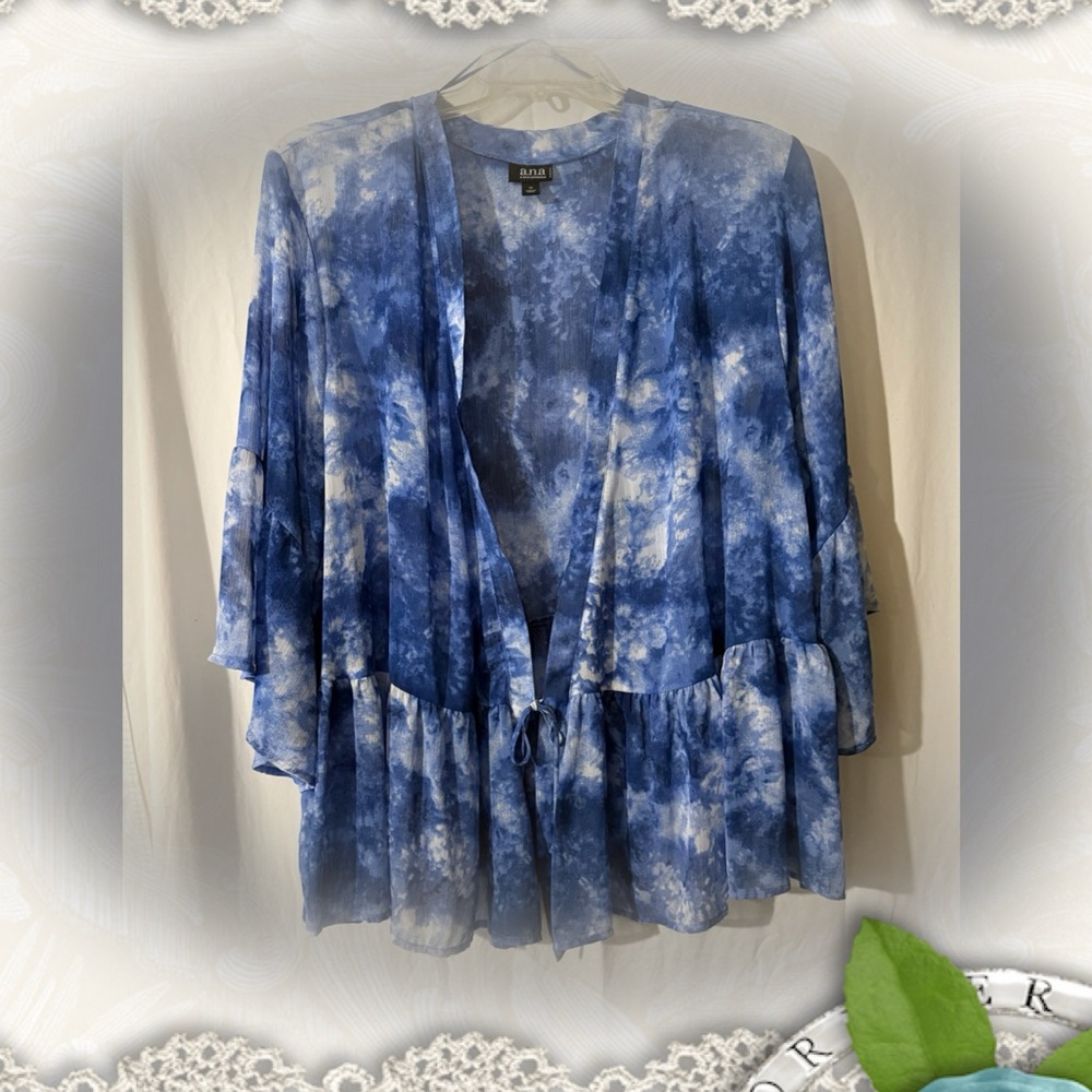 a.n.a Blue Tie-Dye Cardigan